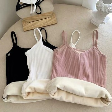 冬天女士保暖內衣吊帶背心女加絨加厚棉秋冬季內搭秋衣