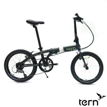 Tern Link D8 大蘋果胎20吋8速鋁合金折疊腳踏車-鐵灰底/開心果綠標