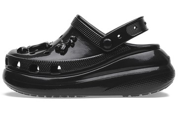 WMNS CROCS CRUSH HIGH SHINE CLOGS BLACK