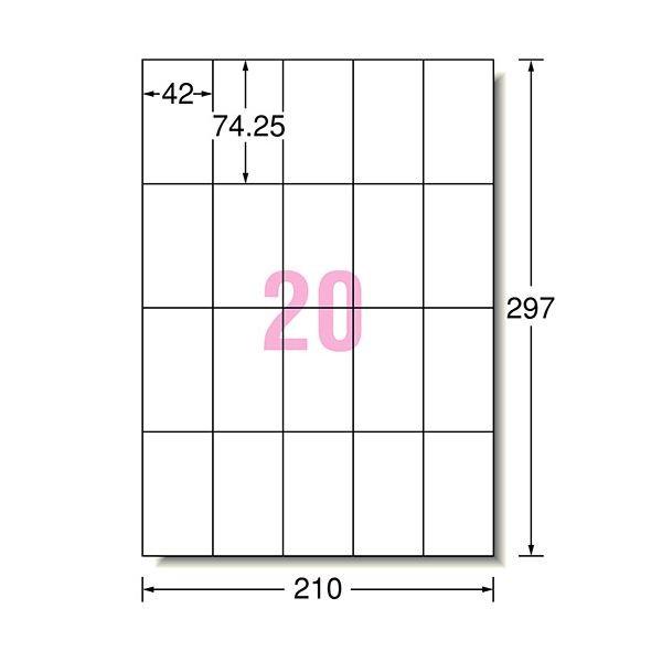 (まとめ) エーワン ラベルシール(インクジェット)マット紙・ホワイト A4判 20面 42×74.25mm 60220 1冊(20シート) (×10)