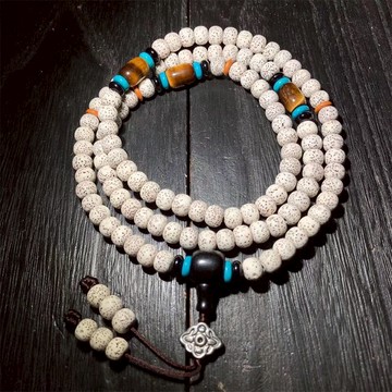 手工設計星月菩提108顆高密順白文玩手串佛珠毛衣鏈 閃拍快拍