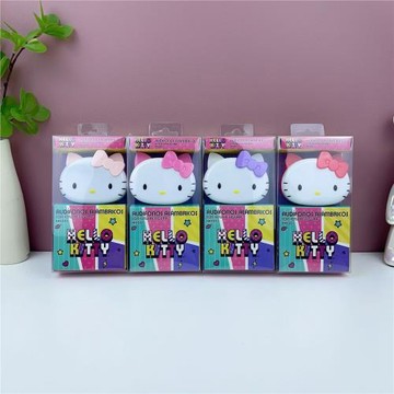 粉色入耳式凱蒂貓可愛卡通kitty有線耳機收納盒帶麥創意個性學生