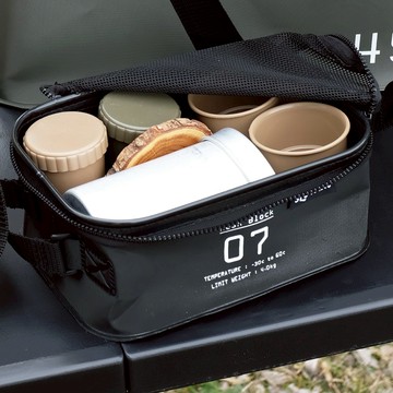 日本 SLOWER 折疊防水收納盒 MESH BLOCK - S - 沙色