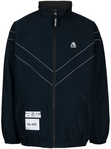 izzue - logo-print reversible bomber jacket - men - Polyester/Polyester - M - Blue