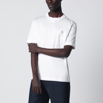 White T-shirt with faux layering effect