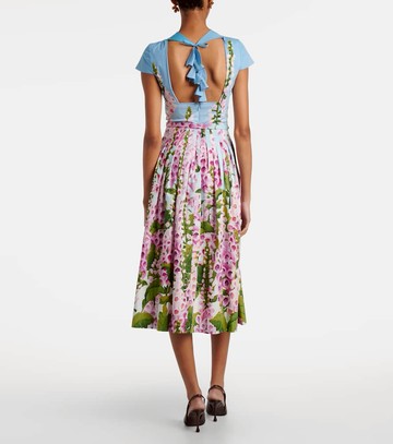 Oscar de la Renta Floral cotton-blend poplin midi dress