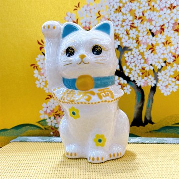 【桃晶聚財】日本清水燒招財貓 | 花結晶桃 - 億万両