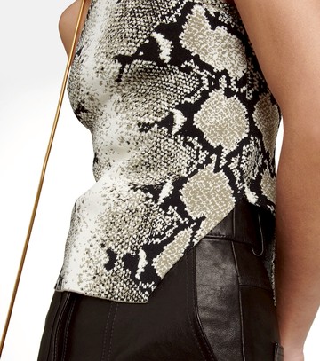 Khaite Snake-print strapless top