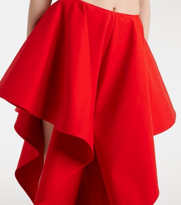 Alaïa Ruffled cotton gabardine tapered pants