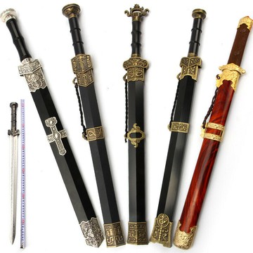 漢劍不銹鋼短劍迷你袖珍寶劍小劍防身短刀劍兵器青龍越王劍未開刃