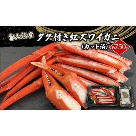 ふるさと納税 厳選 富山湾産 タグ付き紅ズワイガニ約750ｇ（カット済）富山県黒部市 カニ 贈答 自分にご褒美 漁師直販 恵比須丸 富山県黒部市