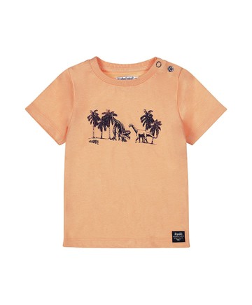 恐龍橘色短袖上衣86cm