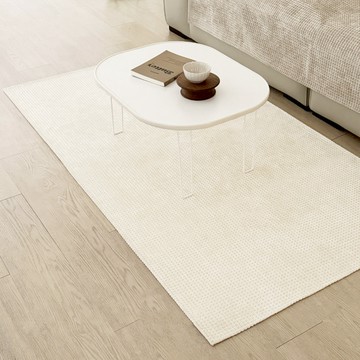 Hoom天絲生活 雪尼爾地墊 底部強力止滑 一毯多用  160 x 90cm  牛奶色