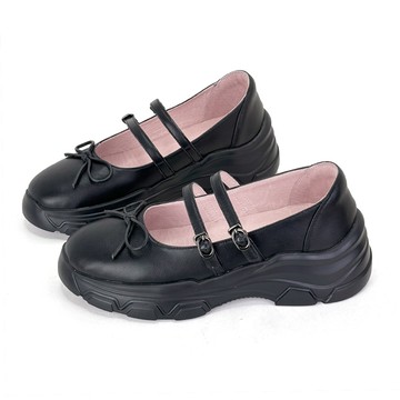 Kasen 古典芭蕾蝴蝶結真皮輕量瑪莉珍鞋