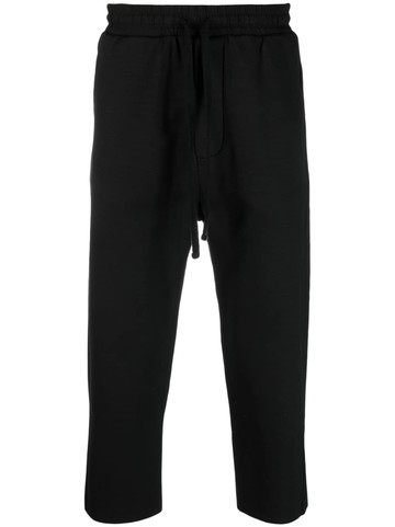 Thom Krom - elasticated cropped trousers - men - Elastane/Cotton - M - Black