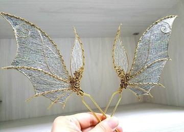 水晶花系列【玫瑰花冠龍之翼】對釵~歐洲復古宮廷風