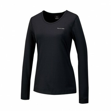 【【蘋果戶外】】山林 42K02 01 黑【女款】圓領快熱保暖上衣 刷毛衣保暖衣中層衣運動上衣 Mountneer 秋冬