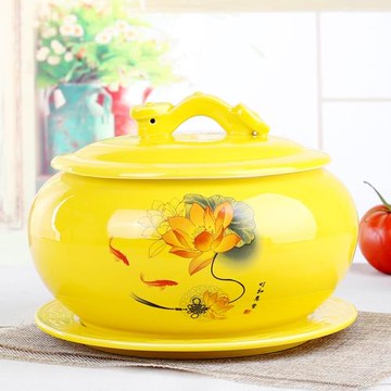 陶瓷隔水燉盅家用煲湯餐廳中式燉燕窩燉罐大號帶底托商用裝佛跳墻