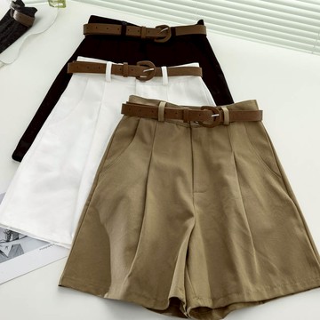 五分褲短褲女夏季新款高腰寬松百搭氣質工裝闊腿直筒休閑中褲