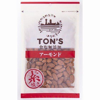 東洋ナッツ食品 TON'S 食塩無添加 アーモンド 大袋 230g×10袋入