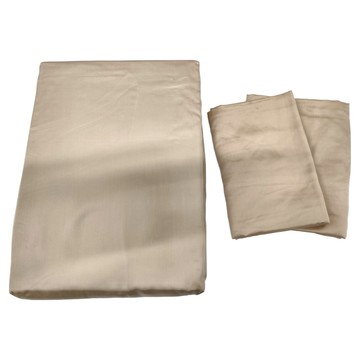 舒柔棉 60支100%天絲素色薄床包組  床包 + 枕套 2個  King Size  香檳金