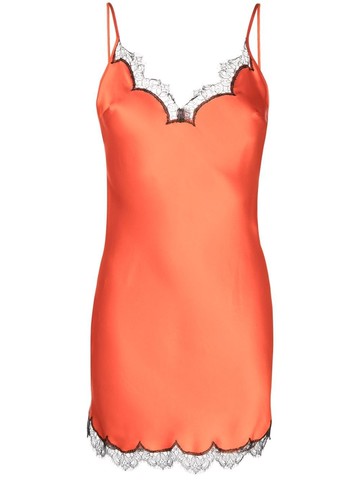 Gilda & Pearl - lace-trim slip dress - women - Silk/Elastane/Polyamide - S - Orange