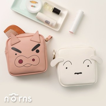【Norns】蠟筆小新皮革小方包-Norns Original Desgin 小白 肥嘟嘟佐衛門 隨身皮質收納包