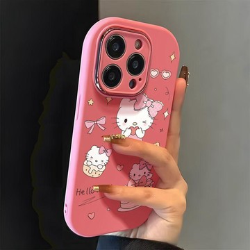 萌萌凱蒂貓適用蘋果17手機殼精孔IPHONE16保護套15/14新13/12/11