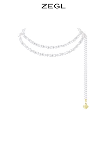 ZEGL多層疊戴項鏈女2022年新款潮輕奢高級感人造珍珠鎖骨鏈配飾品