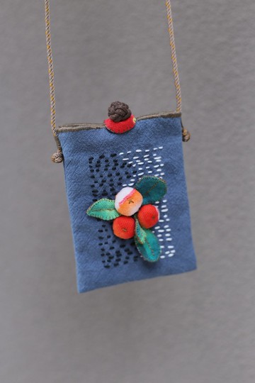 壹染指原創 全手縫 | 棉麻 山楂 斜挎 收納 小布包 | 現貨 深