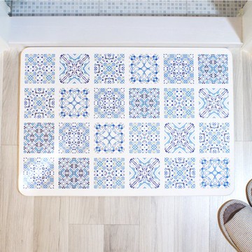 【MBM】迷戀幻境花磚M+號 超厚切水洗式珪藻土地墊