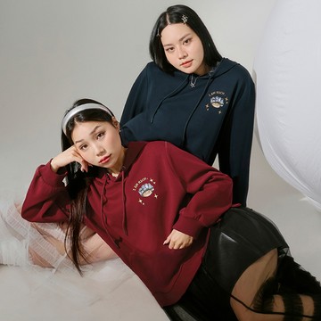 招財跩貓刺繡連帽上衣(unisex)(MIND.A.DAY聯名)