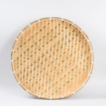 手工竹編環保竹篩子竹筐 無孔晾曬茶葉圓竹匾 簸箕農家用大匾裝飾