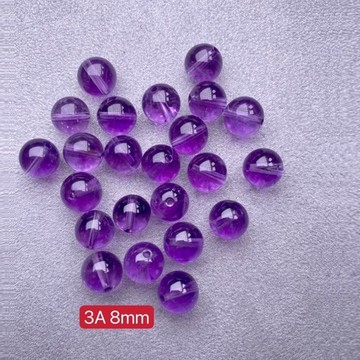 【肯爸水晶嚴選】烏拉圭超透體紫晶 3A8mm/全孔/隔珠/配珠/手工串珠編織/材料珠/DIY/單顆/單珠/飾品/現貨