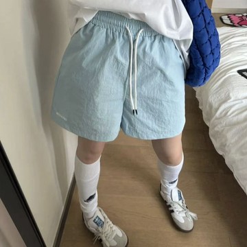 ins彩色多巴胺沙灘短褲百搭夏季寬鬆運動休閒褲薄款純色