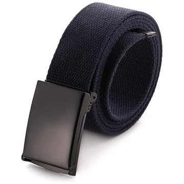 Love 21 2022男時尚男士棉織扁牌款深藍色腰帶