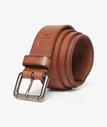 跩狗嚴選 新款 極度乾燥 Superdry Badgeman Leather Belt 厚實 水牛真皮 皮帶 棕色 Logo 腰帶