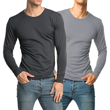 MIT厚刷毛保暖衣  M  深灰色 + 淺灰色