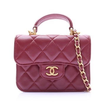 CHANEL 香奈兒 磚紅色 羊皮 肩背包 金釦 (無卡) 【二手名牌BRAND OFF】