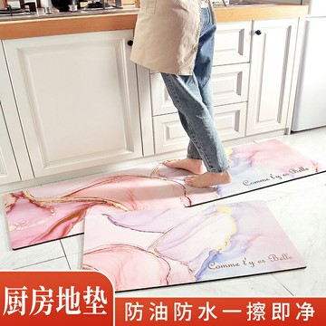 廚房地墊長條可擦免洗地墊防滑腳墊防油防水家用墊子進門門墊地毯
