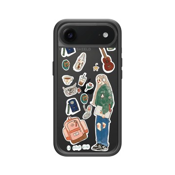 iPhone Air Mod NX -邊框背蓋組合 (相機按鈕) 黑 - 甜蜜生活 - 音樂女孩