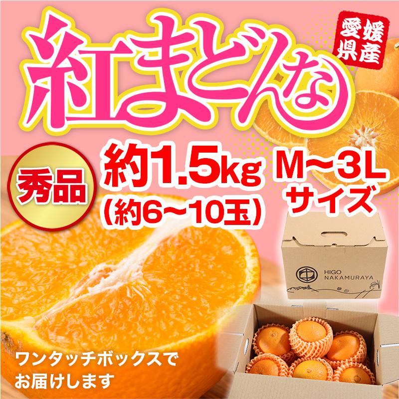 みかん 紅まどんな 愛媛産 秀品 約1.5kg 約6-10玉 M-3L お歳暮 プレゼント 贈り物 贈答 ギフト お土産 常温便