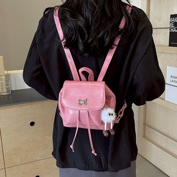 🔥臺灣出貨🔥背包 小衆設計牛仔布雙肩包 少女包 高級時尚複古書包 旅行小背包