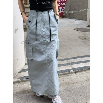 ˏˋ 𝐻𝑒𝑦 𝑆𝑝𝑟𝑖𝑛𝑔 - ̗̀ 🌷⛅️ ̖́‎韓國 INS鬆緊腰多口袋設計開叉半身裙