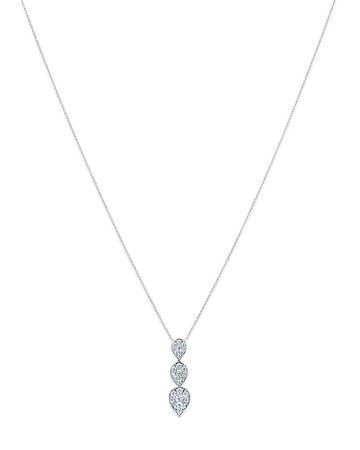 Bloomingdale's Fine Collection Diamond Triple Drop Pendant Necklace in 14K White Gold, 1.0 tcw