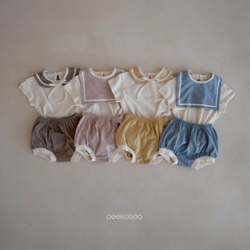peekaboo 夏日水手寶寶套裝【現貨+預購】嬰兒套裝 寶寶短褲 女寶短褲 寶寶t恤 寶寶衣服 嬰兒衣服 韓國童裝