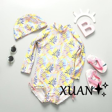 Xuan♥兒童泳衣 兒童泳裝 女童泳衣寶寶泳衣 小孩泳衣 幼兒泳衣 長袖泳衣 防曬泳衣 韓國ins女孩女寶寶洋氣公主蘿莉