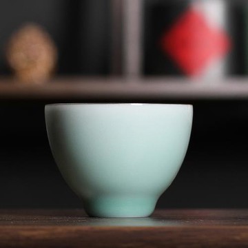 青瓷功夫茶杯主人杯單杯龍泉手工陶瓷品茗杯雞心杯子中式茶具家用