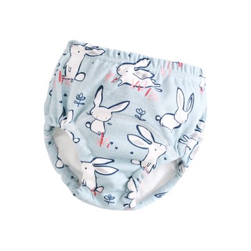 JoyNa - 學習褲 嬰兒尿布褲 鬆緊隔尿褲-3件入-豆綠兔子+隨機2入