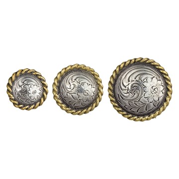 IVAN 雙色繩編刻花螺絲式飾片古銀/古金 系列137303/04/05